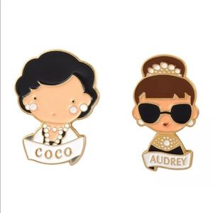 💥LAST ONE💥 Lot of TRES CHIC Audrey and Coco Pins
